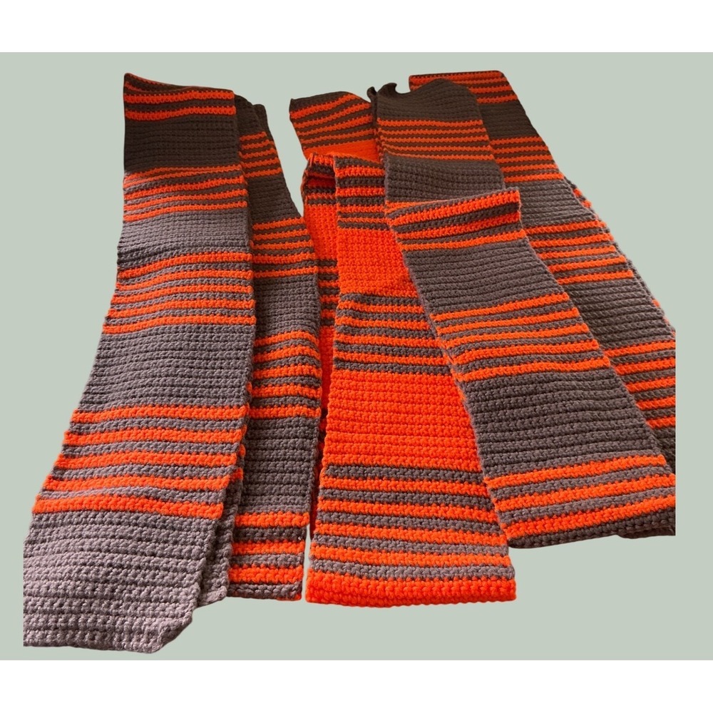 Handmade Crochet Scarf Set 5 Cleveland Browns Colors Orange Brown Family Set